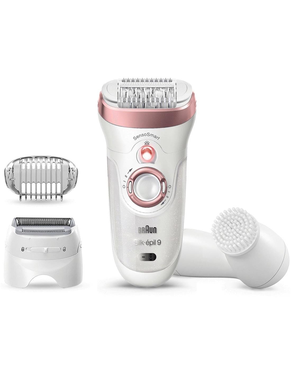 Braun Silk-épil 9-855 SensoSmart SkinSpa impermeable blanco/oro rosa