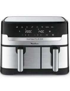 Moulinex EZ905D20 Freidora de Aire y Grill 8.3L Doble Cubeta Inox