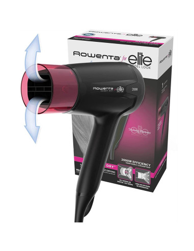 Rowenta Elite CV1622 secador 1600 W Negro, Rosa
