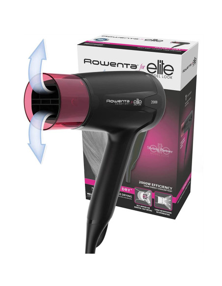 Rowenta Elite CV1622 secador 1600 W Negro, Rosa