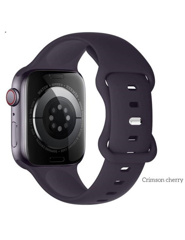 Hoco iWatch WA15 Flexible Buckle Solid Color Silicone Strap (38/40/41mm) Crimson Cherry