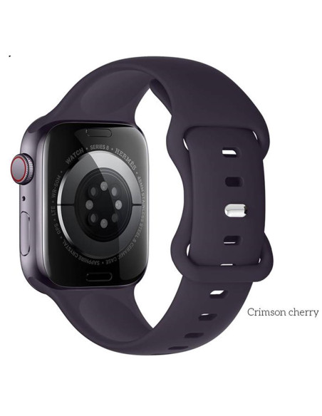 Hoco iWatch WA15 Flexible Buckle Solid Color Silicone Strap (38/40/41mm) Crimson Cherry