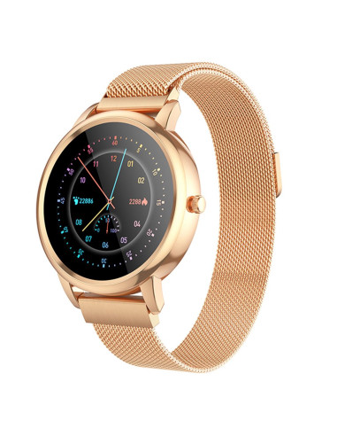 Hoco Y8 Smartwatch con Correa Milanesa Oro Rosa