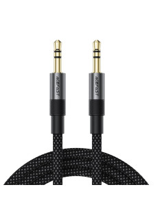 Acefast J12 Adaptador Jack 3.5mm Macho a Jack 3.5mm Macho 1 metro Negro