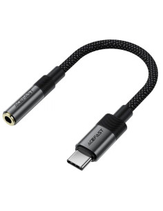 Acefast J12 Adaptador USB-C a Jack 3.5mm hembra Negro