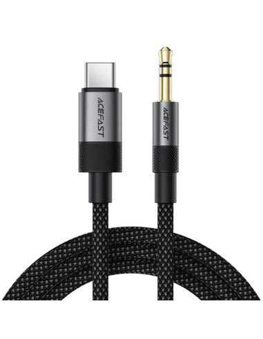 Acefast J12 Adaptador USB-C a Jack 3.5mm Macho Negro