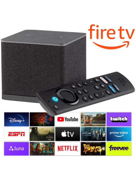 Amazon Fire TV Cube (2022), Control por Voz Alexa, WiFi 6, Ultra HD 4K
