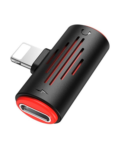 Borofone Bv6 divisor de auriculares lightning negro.