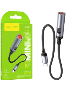 Hoco UA30 Mechero para Coche con Conexión USB-C y cable 30cm