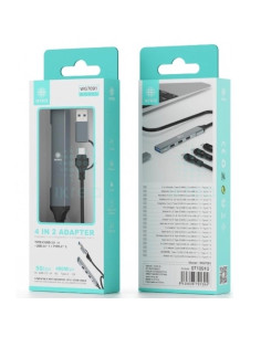 Hub USB-C a 3x USB-C y 1x USB-A 3.0 Ikrea WG7091