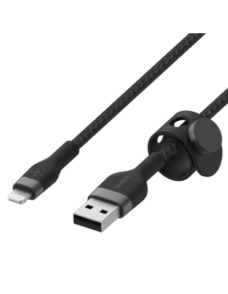Cable USB -A a Lightning 3 Metros Belkin Trenzado 3M Negro (CAA010DS3MBK)