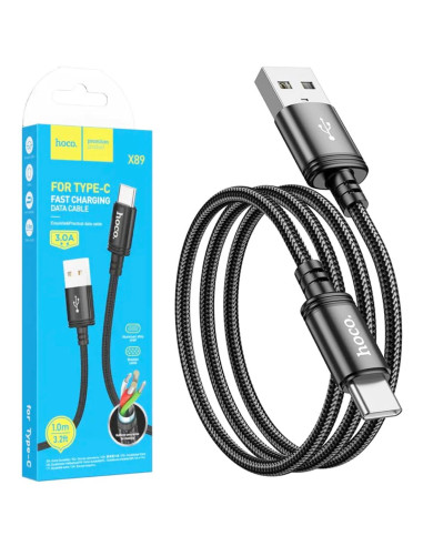 Cable Usb-A a Usb-C 3.0A 1m Hoco X89 Negro
