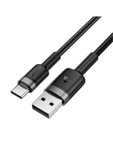 Cable USB-A a USB-C Acefast C22-04 3.0 Amp 1.2 Metos Reforzado Negro