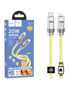 Cable USB-C a Lightning 1 metro 20W Hoco U113 Metálico Reforzado Oro