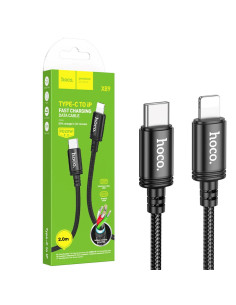 Cable USB-C a Lightning 2 metros 27W Hoco X89 Reforzado Negro