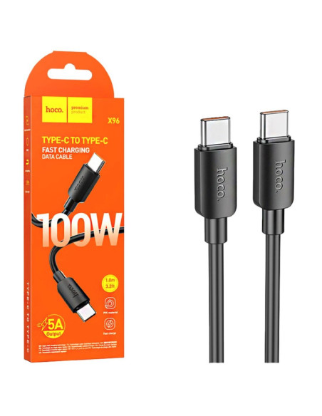 Cable USB-C a USB-C 100w Carga Rápida Hoco X96 1 Metro Negro