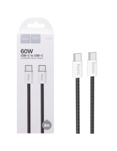 Cable USB-C a USB-C 2 Metros 60W Hoco X104 Black  (para iPhone 15)
