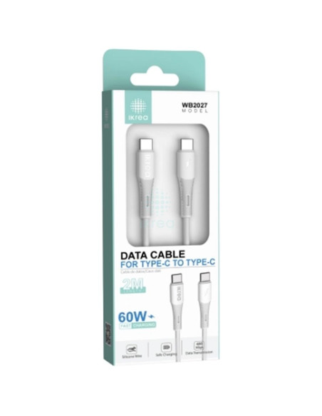 Cable USB-C a USB-C Carga Rápida 60W 2 Metros Ikrea WB2027
