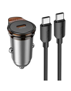 Cargador Coche USB-C 30W Hoco NZ16 con Salida Doble + Cable USB-C