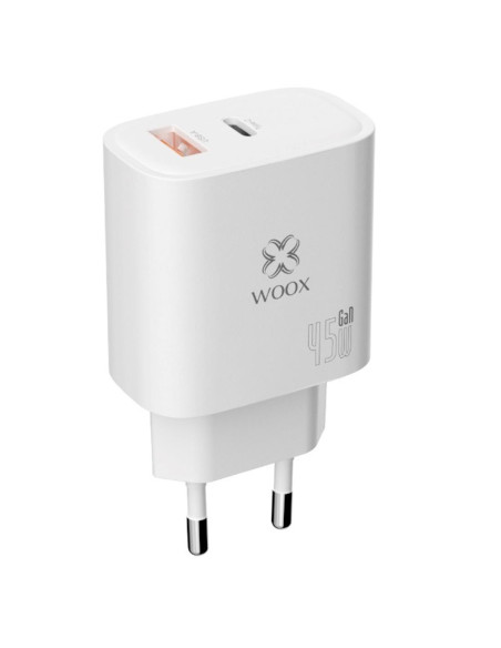 Cargador USB-A y USB-C GaN 45W Woox MX0091