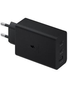 Cargador USB-C X2 + USB Trio Carga Rápida 65W Samsung (EP-T6530NBEGEU) Negro