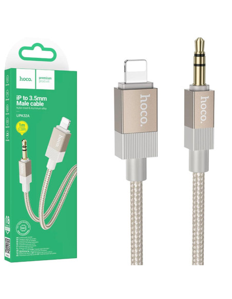 Hoco UPA32A Cable Lightning a Jack 3.5mm 1 metro Gold
