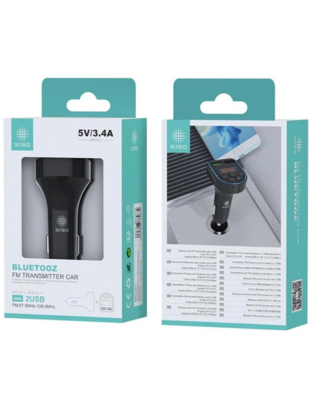 Transmisor FM con Bluetooth Ikrea WA0217 con cargador 18W