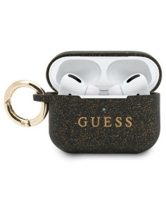 Guess GUACAPSILGLBK Airpods Pro Cover Negro Silicona