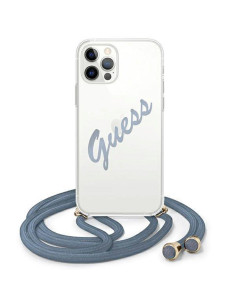 Guess GUHCP12LCRTVSBL Iphone 12 Pro Max 6.7" Azul Script Vint