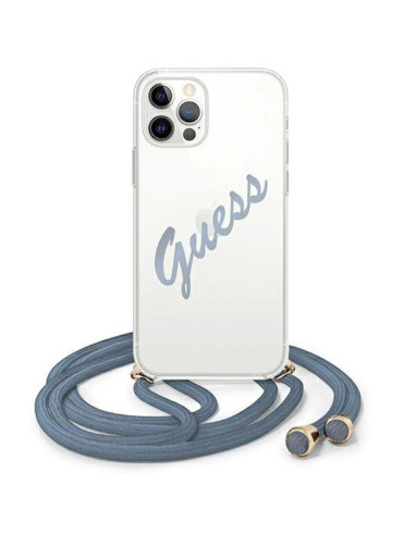 Guess GUHCP12LCRTVSBL Iphone 12 Pro Max 6.7" Azul Script Vint