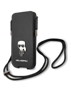 Karl Lagerfeld Torebka KLHCP12LOPHKMK 6.7" Negro Hardcase Saffiano Ikon