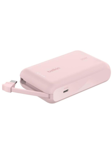 Powerbank Belkin 10.000 mAh Cable Integrado USB-C 20W Rosa (BPB021HQPK)
