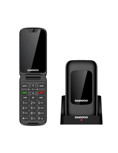Daewoo DW8005BK Teléfono Móvil 4G Senior con Doble pantalla y Base de Carga