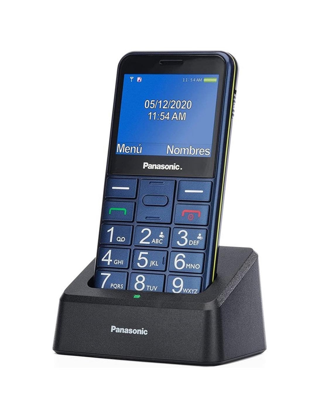 Panasonic KX-TU155 Móvil para Mayores con Base y Botón SOS Azul