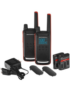 Motorola T82 Twin Walkie Pack 2 Negro Rojo
