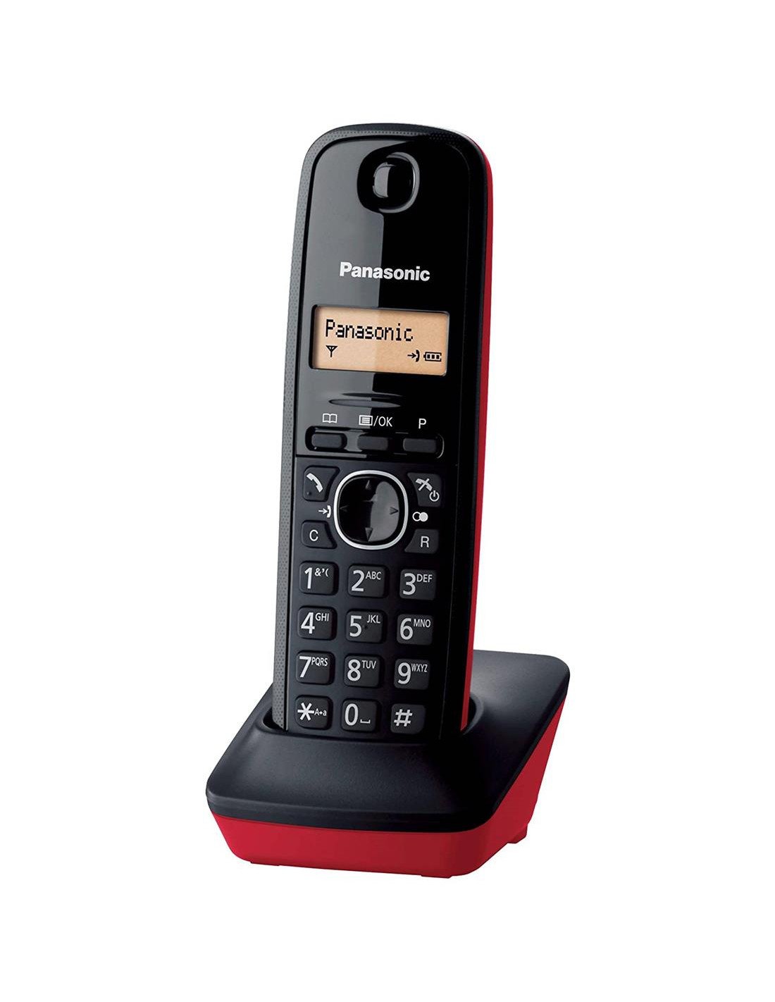 PANASONIC KX-TG1611SPR Teléfono DECT Negro/Rojo