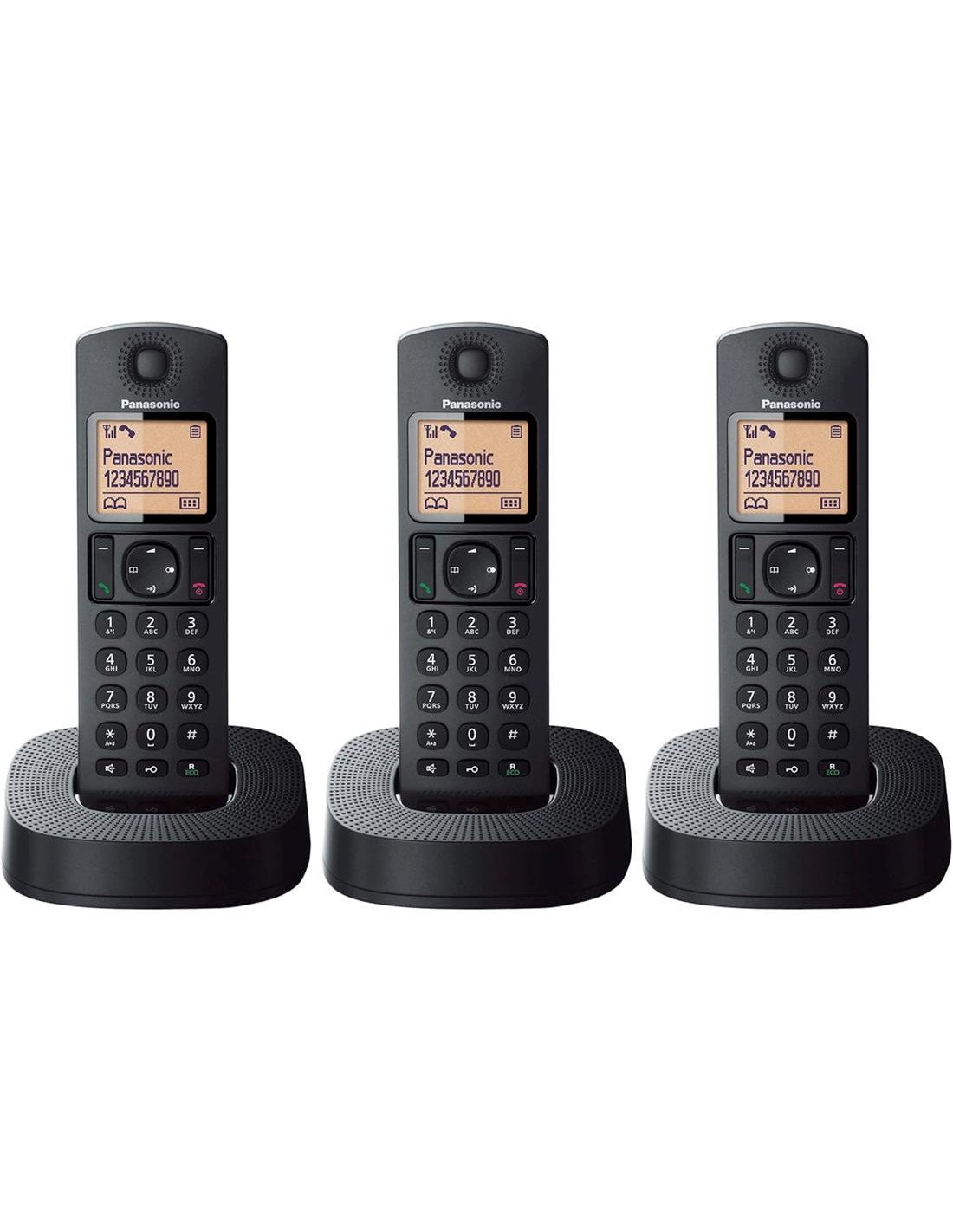 Panasonic KX-TGC313SPB Teléfono Inalámbrico Trío Negro