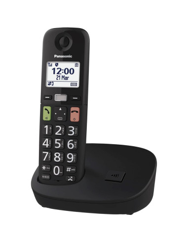 Panasonic KX-TGU110EXB Teléfono Inalámbrico con Teclas Grandes Negro