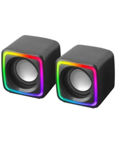 Mars Gaming MSCUBE Negro, Altavoces Gaming RGB Compactos, Procesador