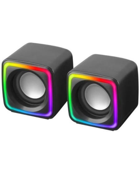 Mars Gaming MSCUBE Negro, Altavoces Gaming RGB Compactos, Procesador