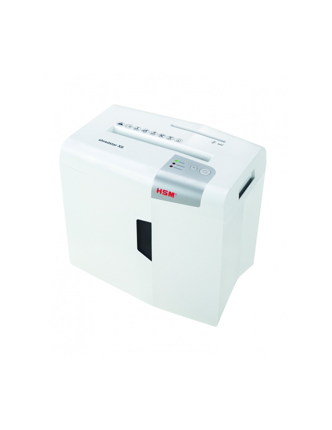 HSM X8 triturador de papel Corte en partículas 58 dB 22 cm Plata, Blanco