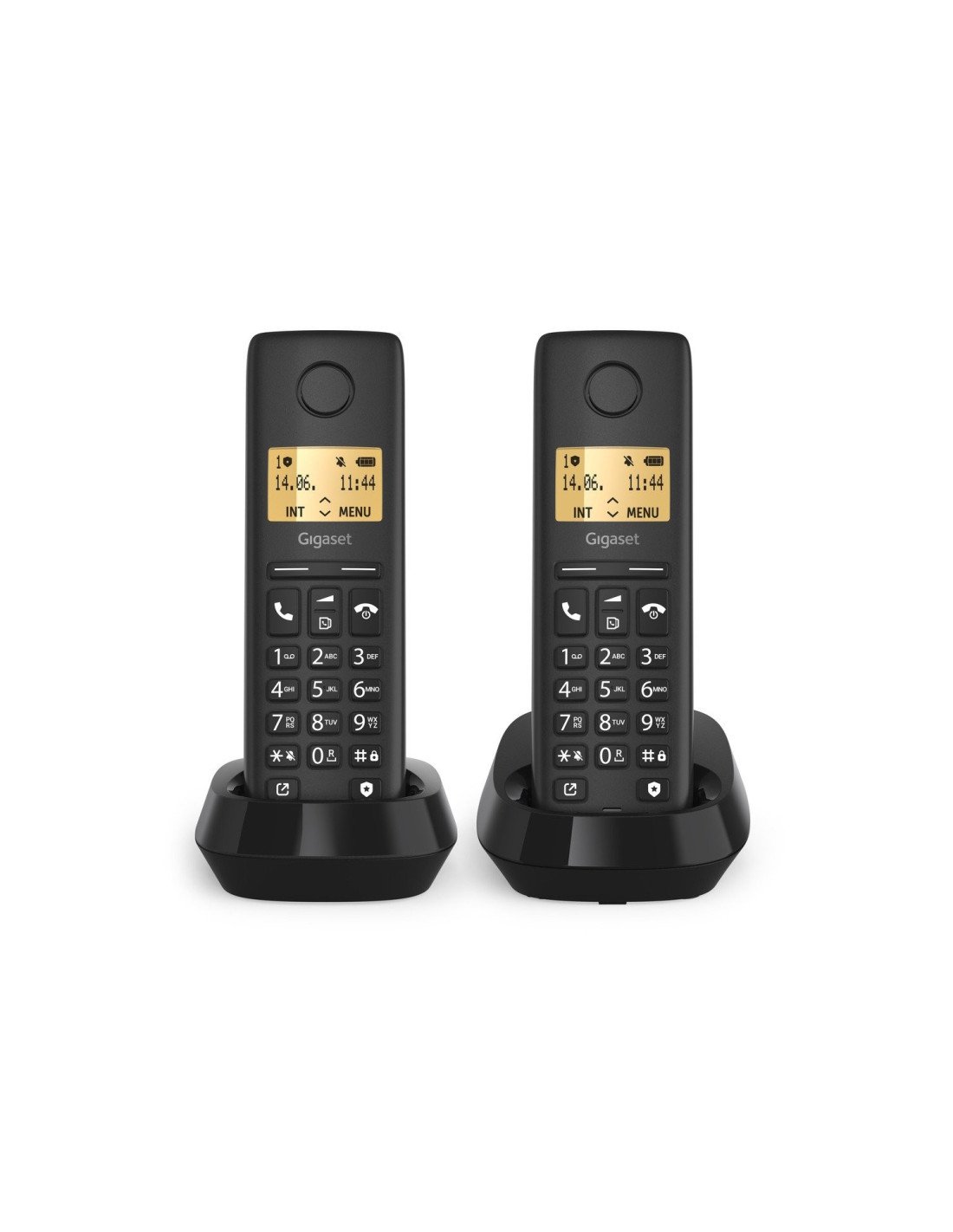 Gigaset BASIC 100 DUO Teléfono DECT/analógico Identificador de llamadas Negro