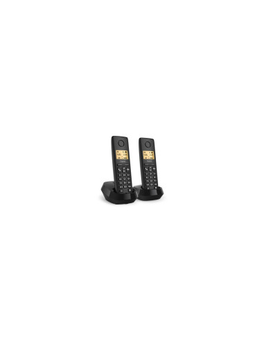 Gigaset BASIC 100 DUO Teléfono DECT/analógico Identificador de llamadas Negro