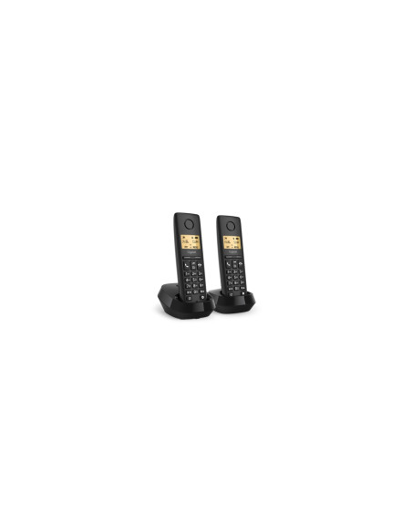 Gigaset BASIC 100 DUO Teléfono DECT/analógico Identificador de llamadas Negro