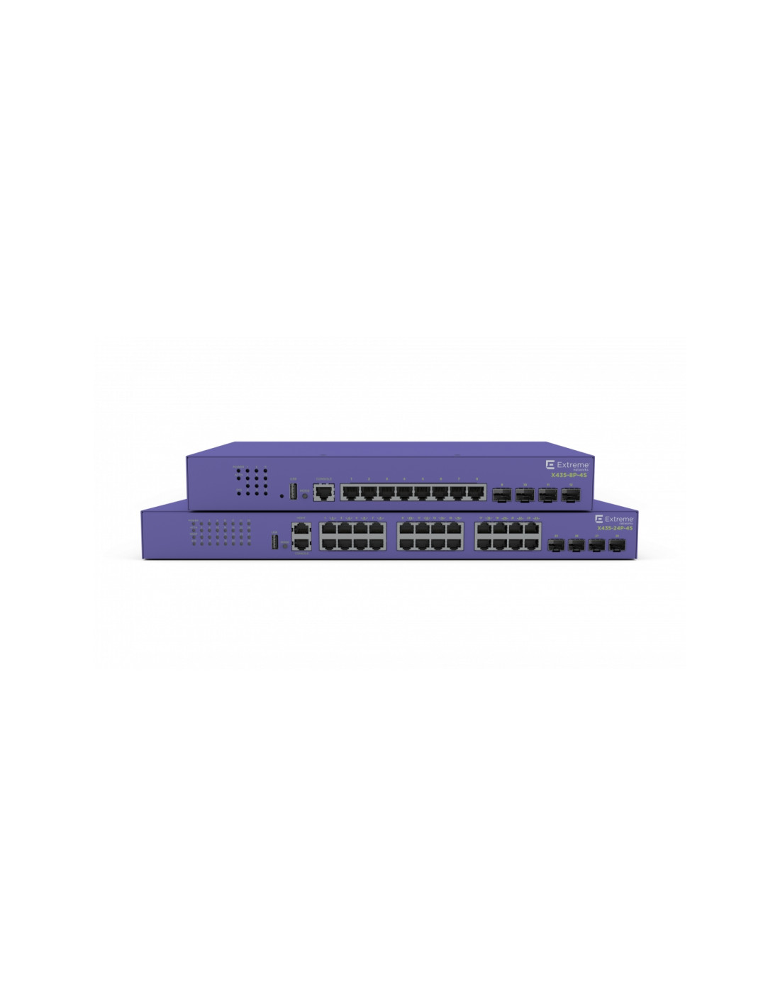 Extreme networks ExtremeSwitching X435 Gestionado Gigabit Ethernet (10/100/1000) EnergÍa sobre Ethernet (PoE) 1U Violeta