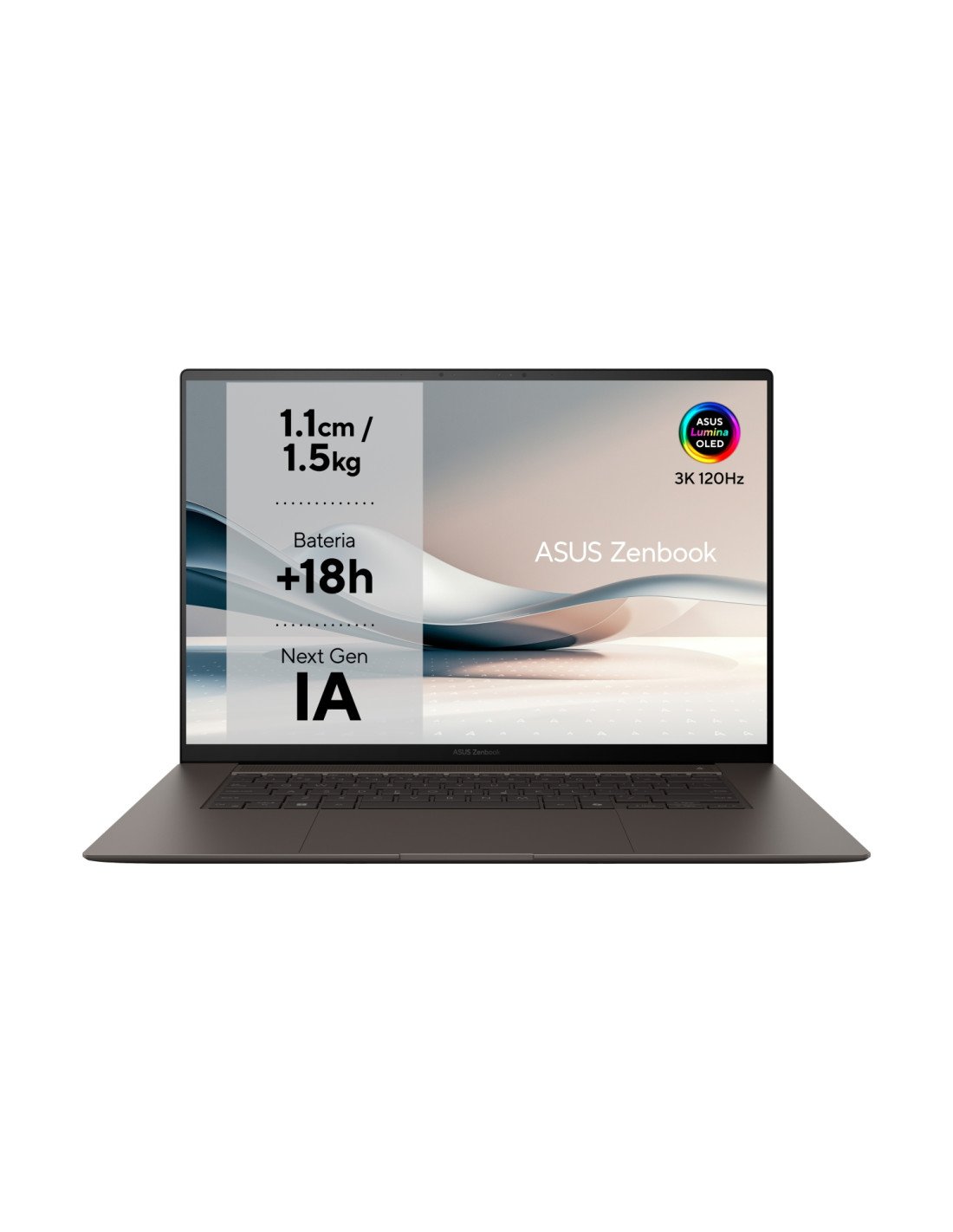 ASUS Zenbook S 16 OLED UM5606WA-RK320W - Ordenador Portátil 16" WQXGA+ 120Hz (AMD Ryzen AI 9 370, 32GB RAM, 1TB SSD, Radeon 890M