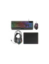 Mars Gaming MCP124PRO, Combo Gaming 4en1, Teclado RGB H-Mech con Reposamuñecas, Ratón RGB 3200DPI y Switches HUANO, Auriculares 