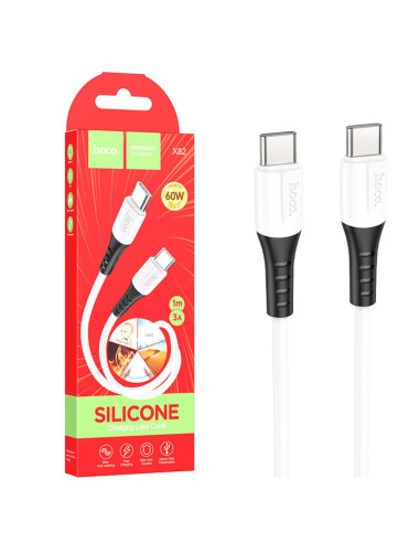 Cable USB-C a USB-C 1 metro 60w Hoco X82 Silicona White
