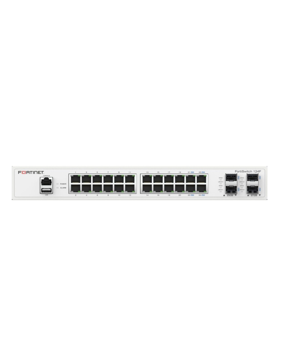 Fortinet FS-124F switch Gestionado L2 Gigabit Ethernet (10/100/1000) 1U Blanco