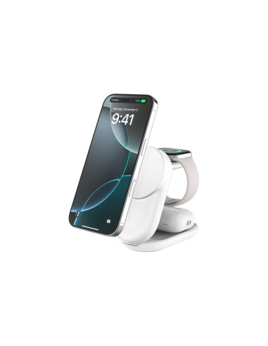 Belkin Qi2 Fitness tracker, Auriculares, Smartphone, Reloj inteligente Blanco USB Cargador inalámbrico Carga rápida Interior